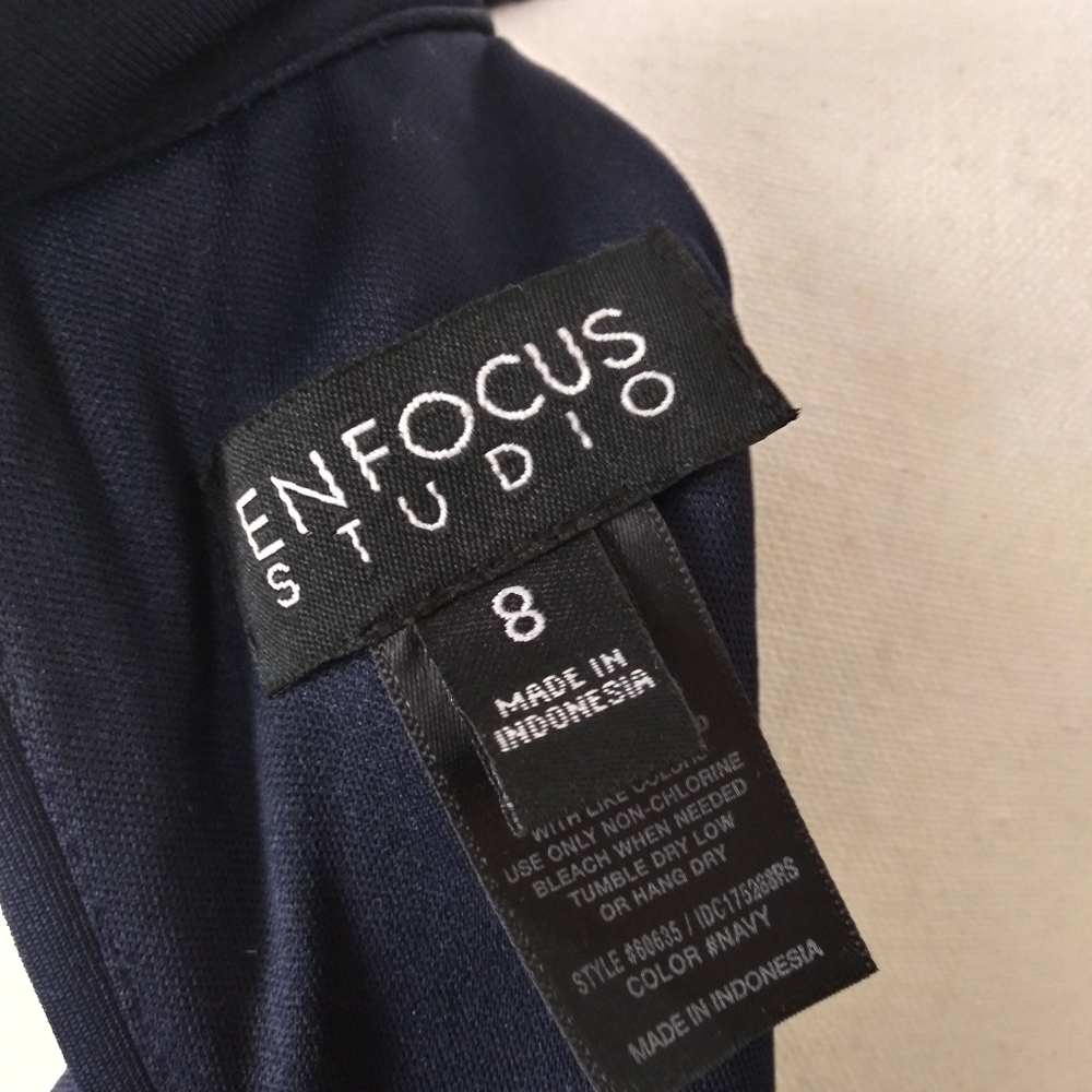 ENFOCUS STUDIO NAVY Hi Low Fit And Flare Dress - Picture 8 of 8